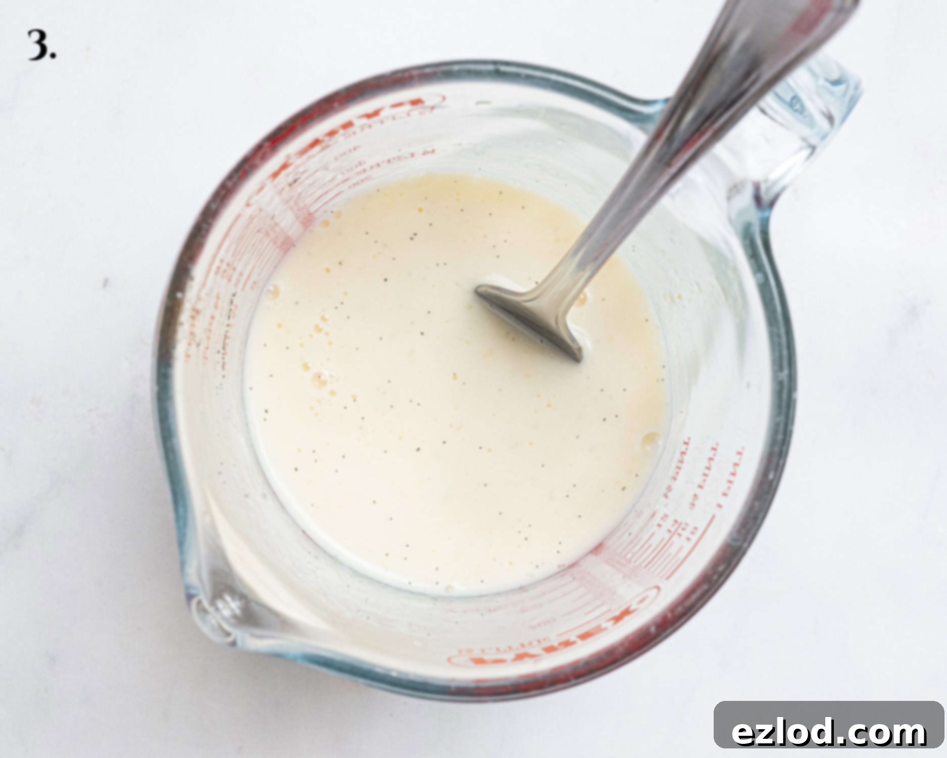 Wet ingredients in a jug.