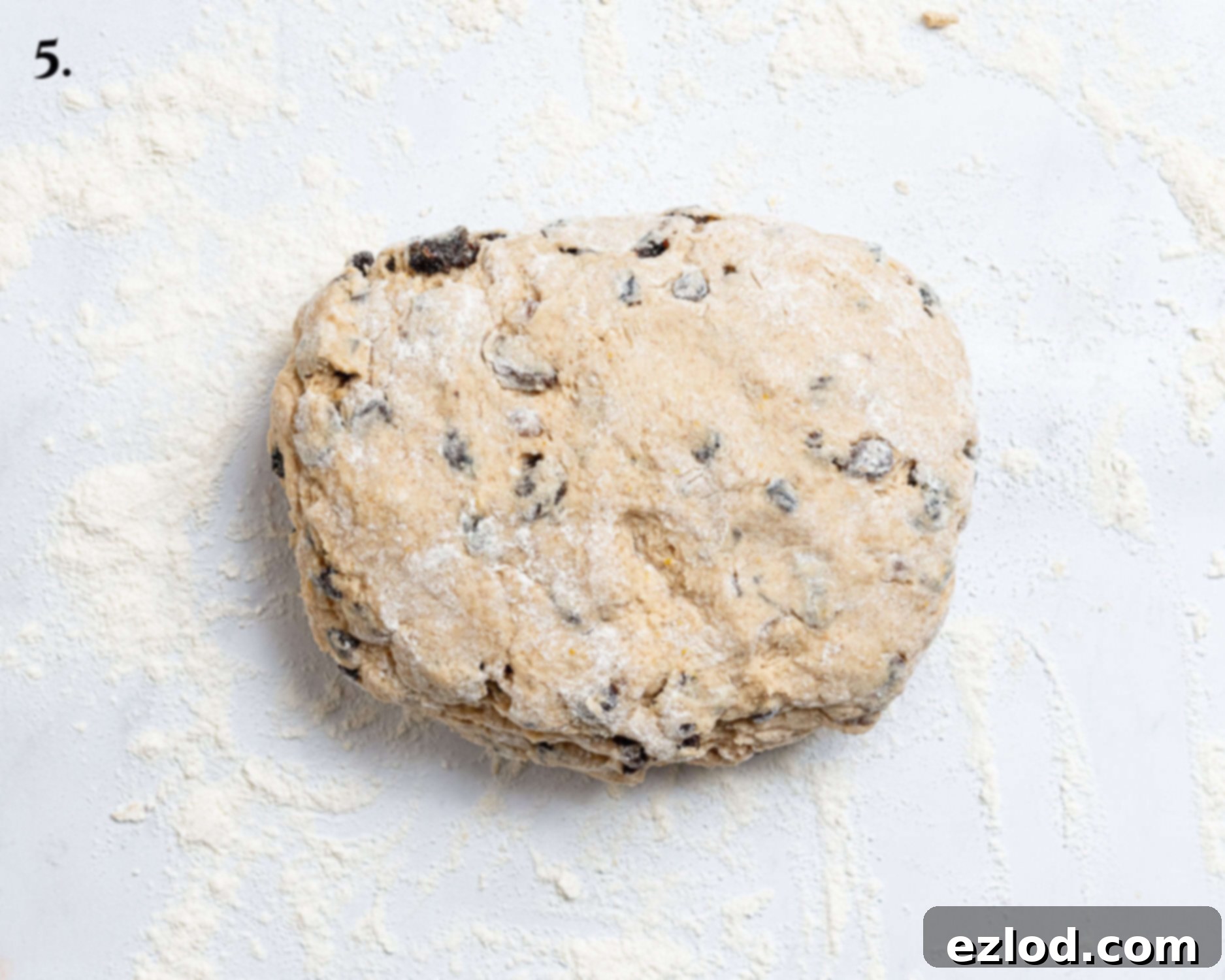 Dough after patting and folding.
