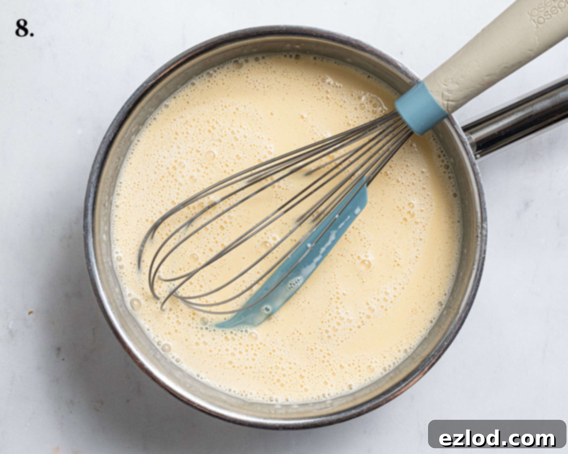Custard ingredients before cooking
