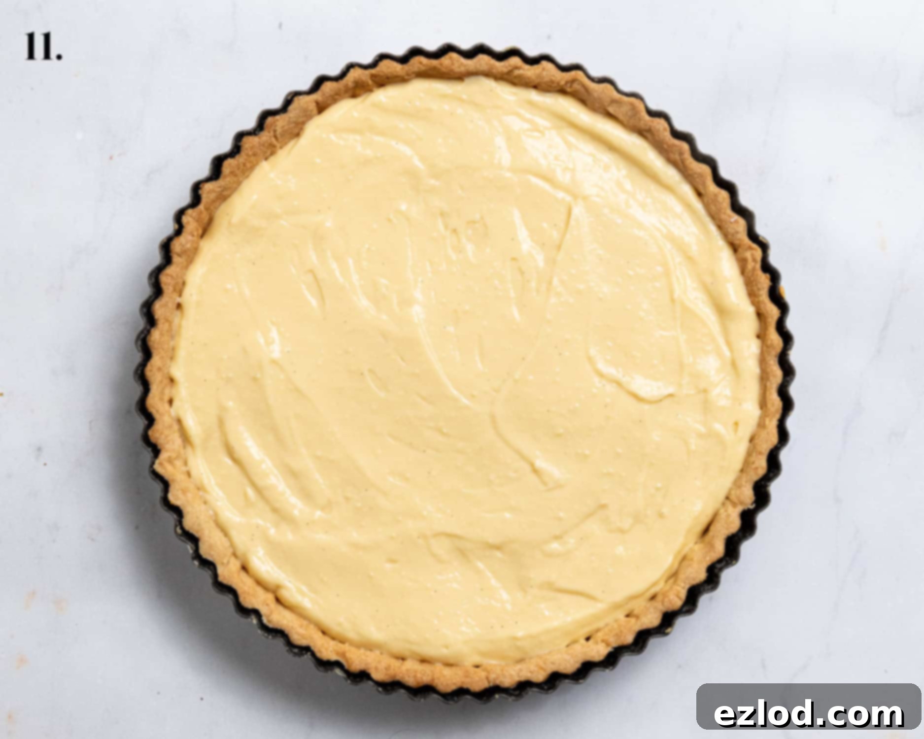 Pastry case filled with custard