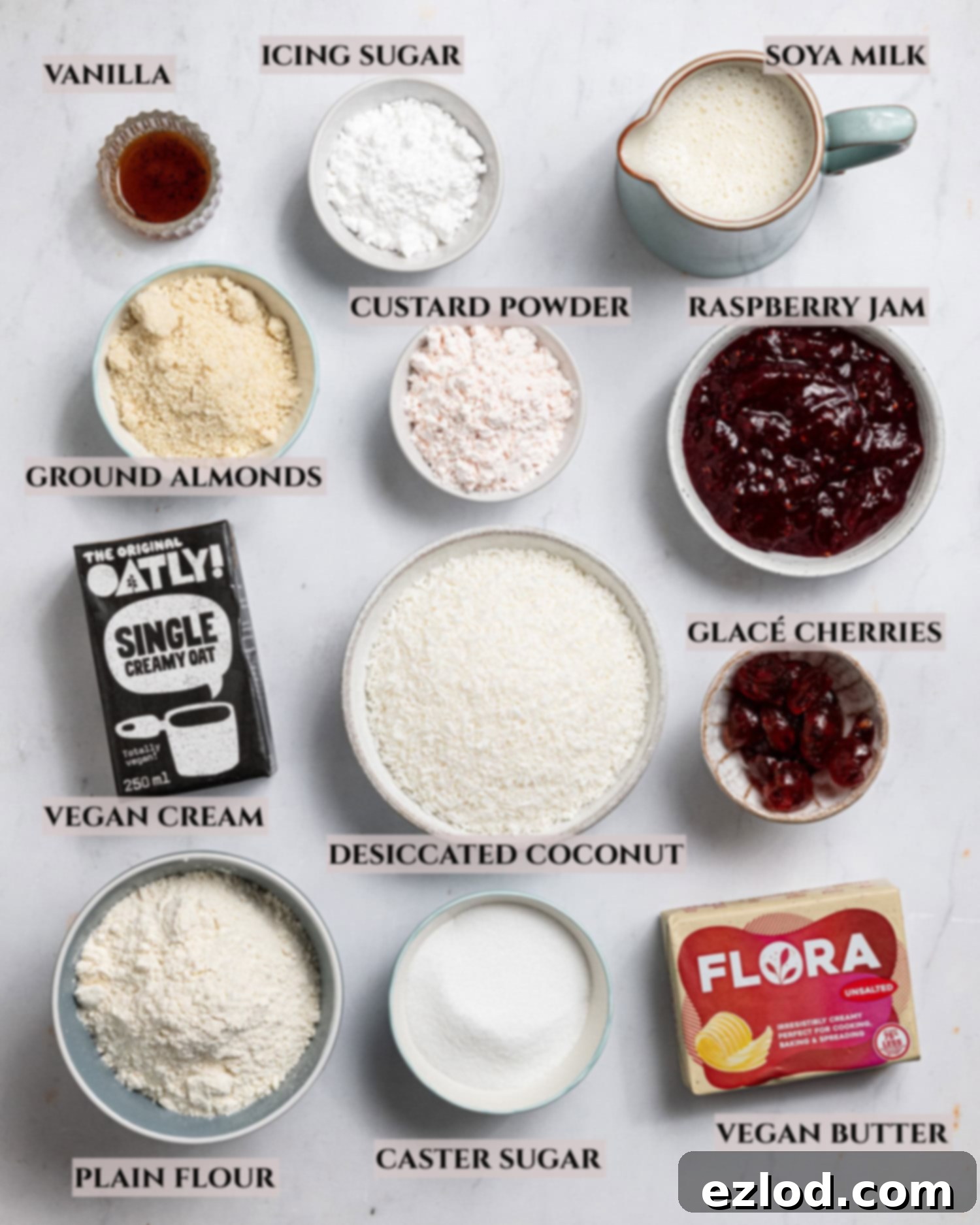 Vegan Manchester Tart ingredients